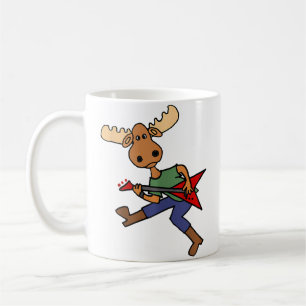 Smileteemusic Lustiger Elch spielt E-Gitarre Kaffeetasse