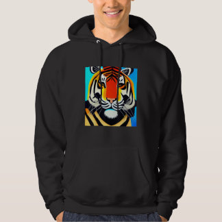 Smileteesanim Cool Tiger Cubism Art Hoodie