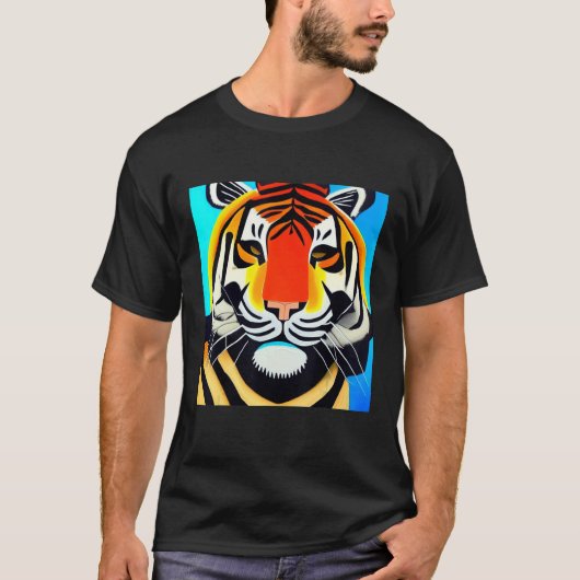 Smileteesanim  Cool Tiger Cubism Art T-Shirt (Vorderseite)