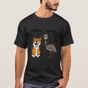 Smileteesanim Shiba Inu Dog Emu Bird Shiba E T-Shirt