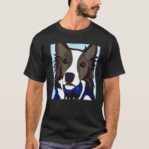 Smileteespas Border Collie Puppy Dog Kubismus T-Shirt