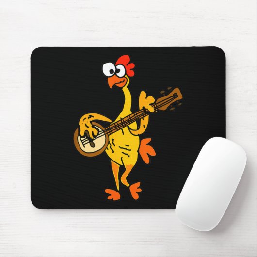 Smileteestank Funny Rubber Chicken Playing Banjo C Mousepad (Mit Mouse)
