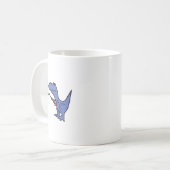 Smiletodaytees Fun T-rex Dinosaur Playing Badminto Kaffeetasse (Vorderseite Links)