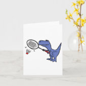 Smiletodaytees Fun T-rex Dinosaur Playing Badminto Karte (Gelbe Blume)