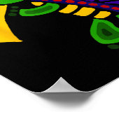 Smiletodaytees Funky Turtle Dancing Kokopelli Poster (Ecke)