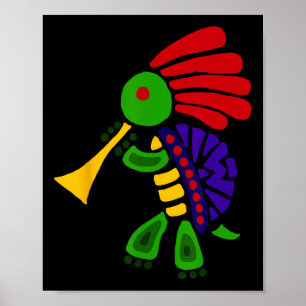 Smiletodaytees Funky Turtle Dancing Kokopelli Poster