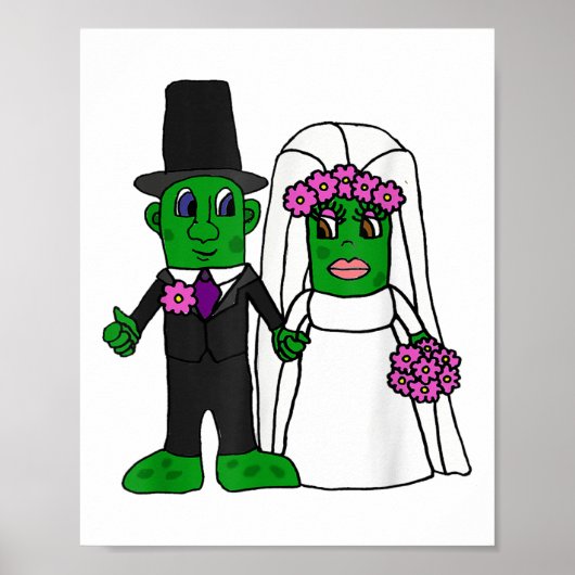 Smiletodaytees Funny Pickle Bridge und Groom Weddi Poster (Vorne)