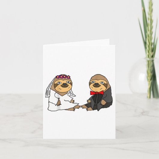Smiletodaytees Funny Sloth Braut und Groom Wedding Karte (Vorderseite)