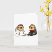 Smiletodaytees Funny Sloth Braut und Groom Wedding Karte (Gelbe Blume)