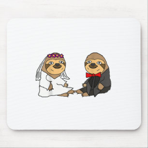 Smiletodaytees Funny Sloth Braut und Groom Wedding Mousepad