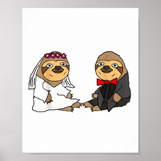 Smiletodaytees Funny Sloth Braut und Groom Wedding Poster (Vorne)