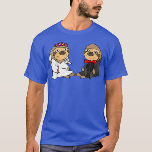 Smiletodaytees Funny Sloth Braut und Groom Wedding T-Shirt