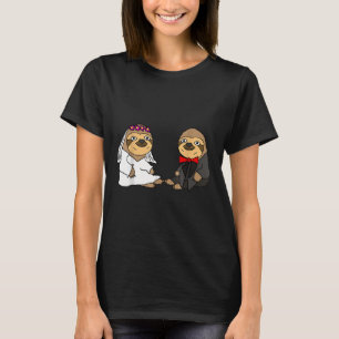 Smiletodaytees Funny Sloth Braut und Groom Wedding T-Shirt