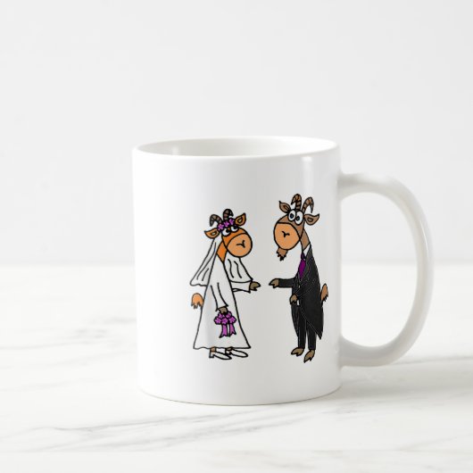 Smiletodaytees Ziegenbrücke und -groom Hochzeit _1 Kaffeetasse (Rechts)