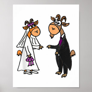 Smiletodaytees Ziegenbrücke und -groom Hochzeit _1 Poster