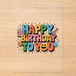 Smiley Alles Gute zum Geburtstag Acryleinladungen