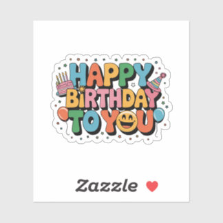Smiley Alles Gute zum Geburtstag Aufkleber
