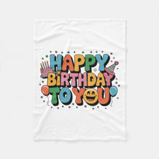 Smiley Alles Gute zum Geburtstag Fleecedecke