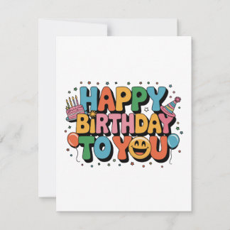 Smiley Alles Gute zum Geburtstag Mitteilungskarte