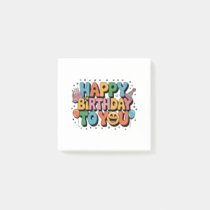 Smiley Alles Gute zum Geburtstag Post-it Klebezettel