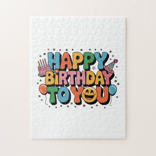 Smiley Alles Gute zum Geburtstag Puzzle (Vertikal)