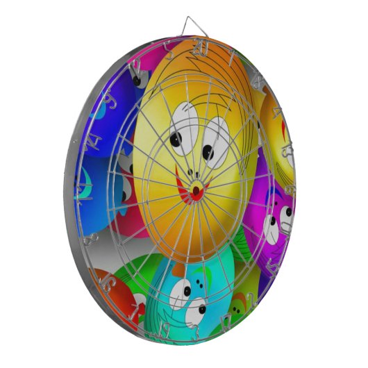 Smiley Balloons Dartscheibe (Vorderseite Links)