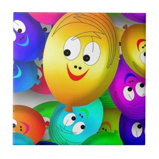 Smiley Balloons Fliese (Vorderseite)