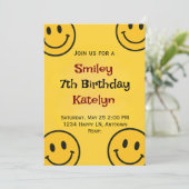 Smiley Birthday Einladung (Stehend Vorderseite)
