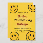 Smiley Birthday Einladung (Vorne/Hinten)