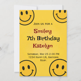 Smiley Birthday Einladung