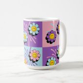 Smiley Blume Power Birthday Wrapping Paper Kaffeetasse (VorderseiteRechts)