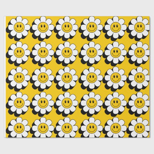 Smiley Blume Wrapping Paper Geschenkpapier (Flach)