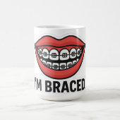 Smiley Braces Fun Sticker - Farbenfrohe Lippen Kaffeetasse (Mittel)