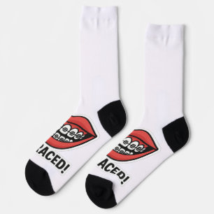 Smiley Braces Fun Sticker - Farbenfrohe Lippen Socken