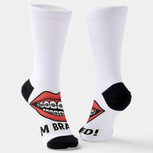 Smiley Braces Fun Sticker - Farbenfrohe Lippen Socken (Gewinkelt)