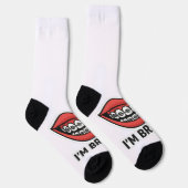 Smiley Braces Fun Sticker - Farbenfrohe Lippen Socken (Rechts)