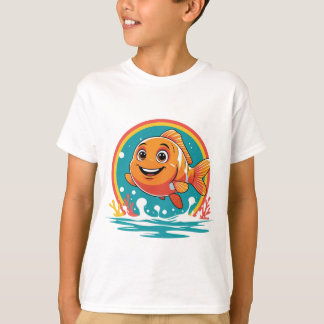 Smiley Cartoon Clownfish – Fun Ocean Vibes Tee
