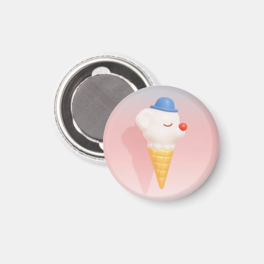 Smiley Cone: 3D Cute Dog Ice Cream Character Art Magnet (Vorderseite/Rückseite)