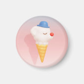 Smiley Cone: 3D Cute Dog Ice Cream Character Art Magnet (Vorne)