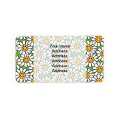 Smiley Daisy Blume Pattern Adressaufkleber (Vorne)