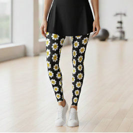  Smiley Daisy Pattern Leggings