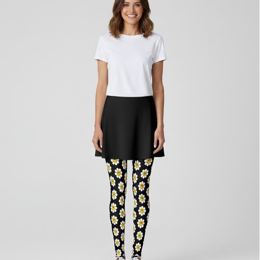  Smiley Daisy Pattern Leggings