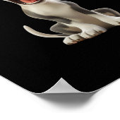 Smiley Dog (schwarzer Hintergrund) Aufkleber Poster (Ecke)