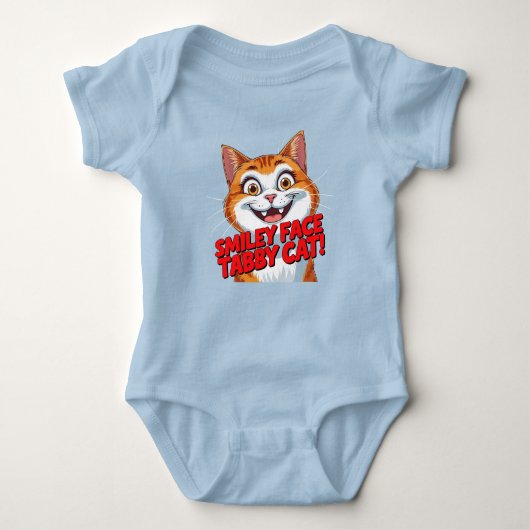 Smiley Face Tabby Cat!!! Baby BodySuit Baby Strampler (Vorderseite)