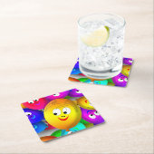 Smiley Faces Balloons Pattern-64171 Rechteckiger Pappuntersetzer (Vor Ort)