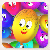 Smiley Faces Balloons Pattern-64171 Rechteckiger Pappuntersetzer (Vorderseite)