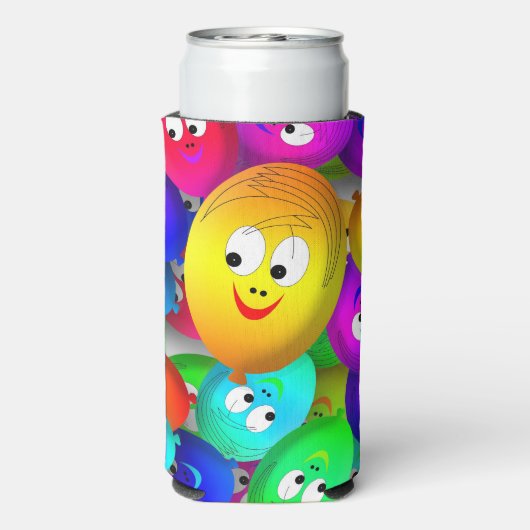 Smiley Faces Balloons Pattern-64171 Selters Dosenkühler (Seltzer Rückseite)