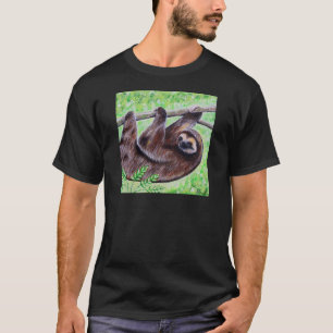 Smiley Faultier-Malerei T-Shirt