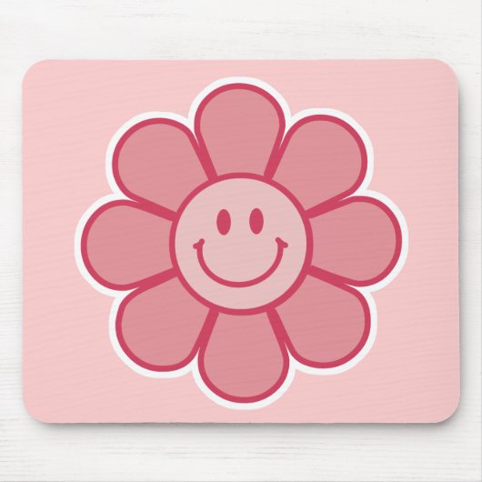 Smiley Flower-Mauspad (Pink) Mousepad (Vorne)