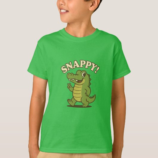 Smiley Gator - Kinder Spaß Cartoon T - Shirt (Vorderseite)